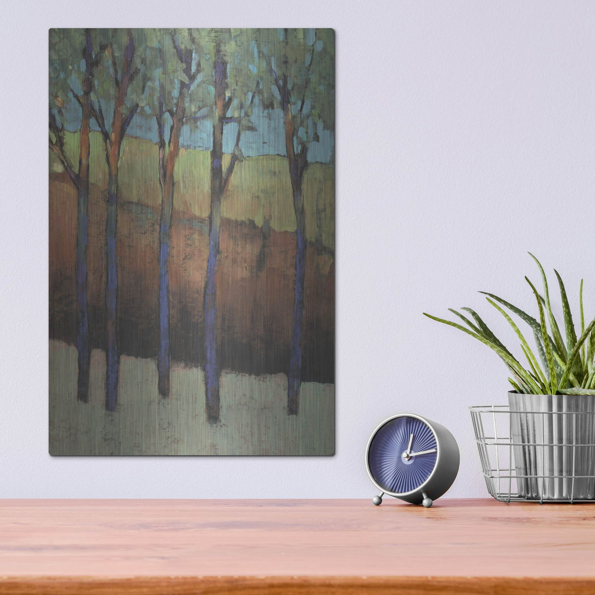 Luxe Metal Art 'Glimmer in the Forest I' by Tim O'Toole, Metal Wall Art,12x16