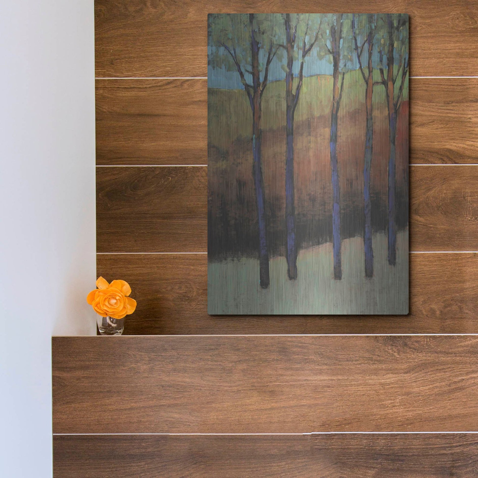 Luxe Metal Art 'Glimmer in the Forest II' by Tim O'Toole, Metal Wall Art,12x16