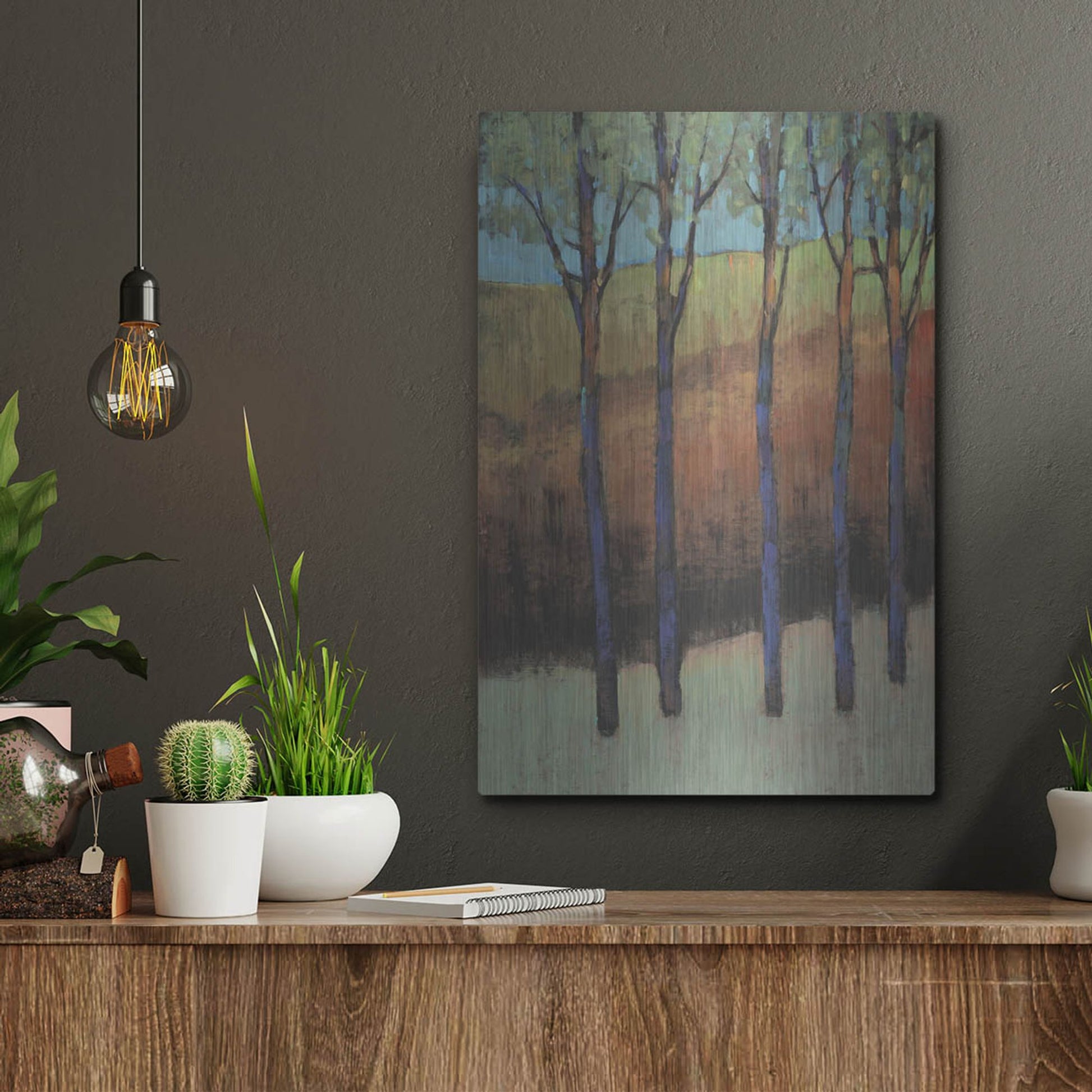 Luxe Metal Art 'Glimmer in the Forest II' by Tim O'Toole, Metal Wall Art,12x16