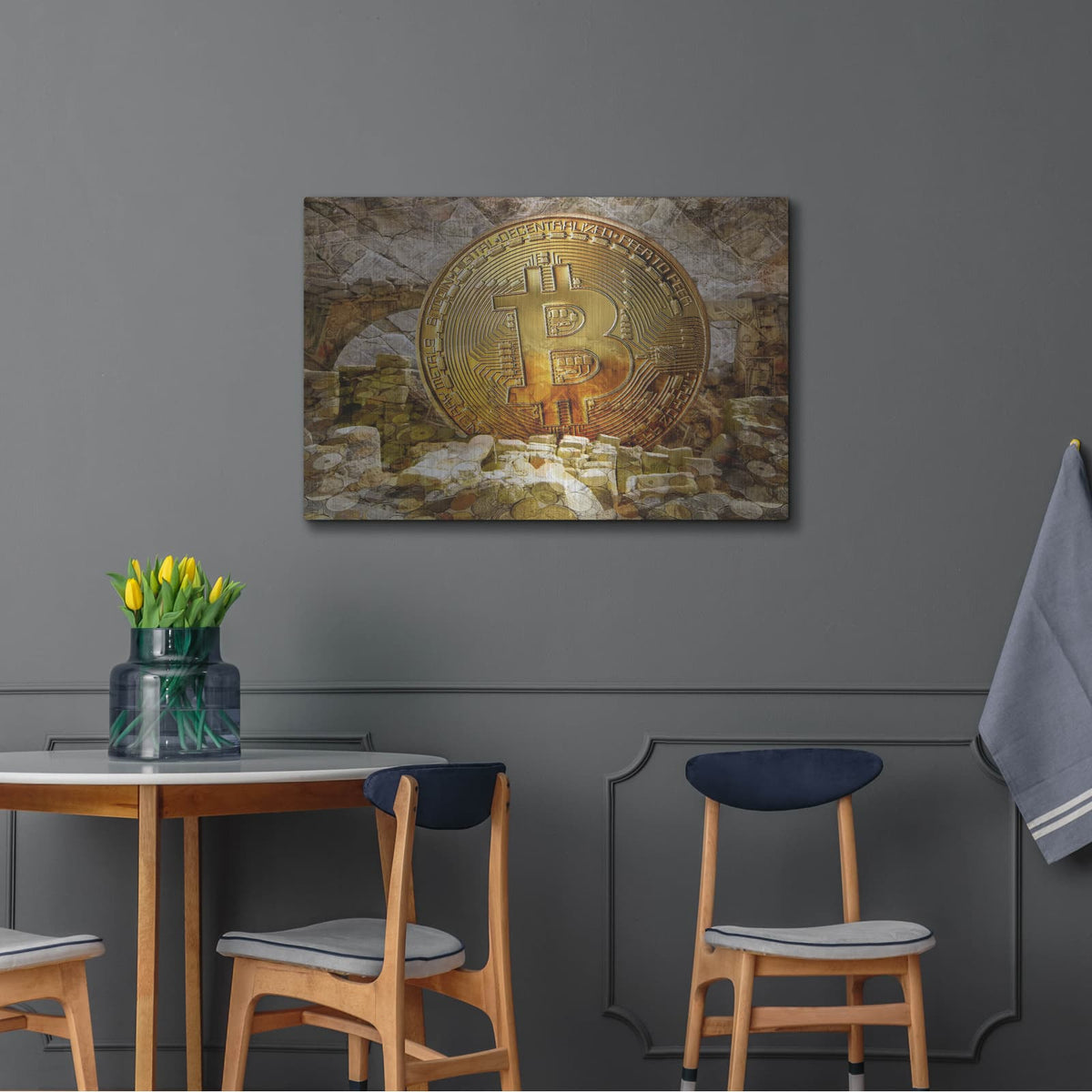 'Bitcoin New Age Four' by Steve Hunziker – Metal Wall Art, 36x24 room view
