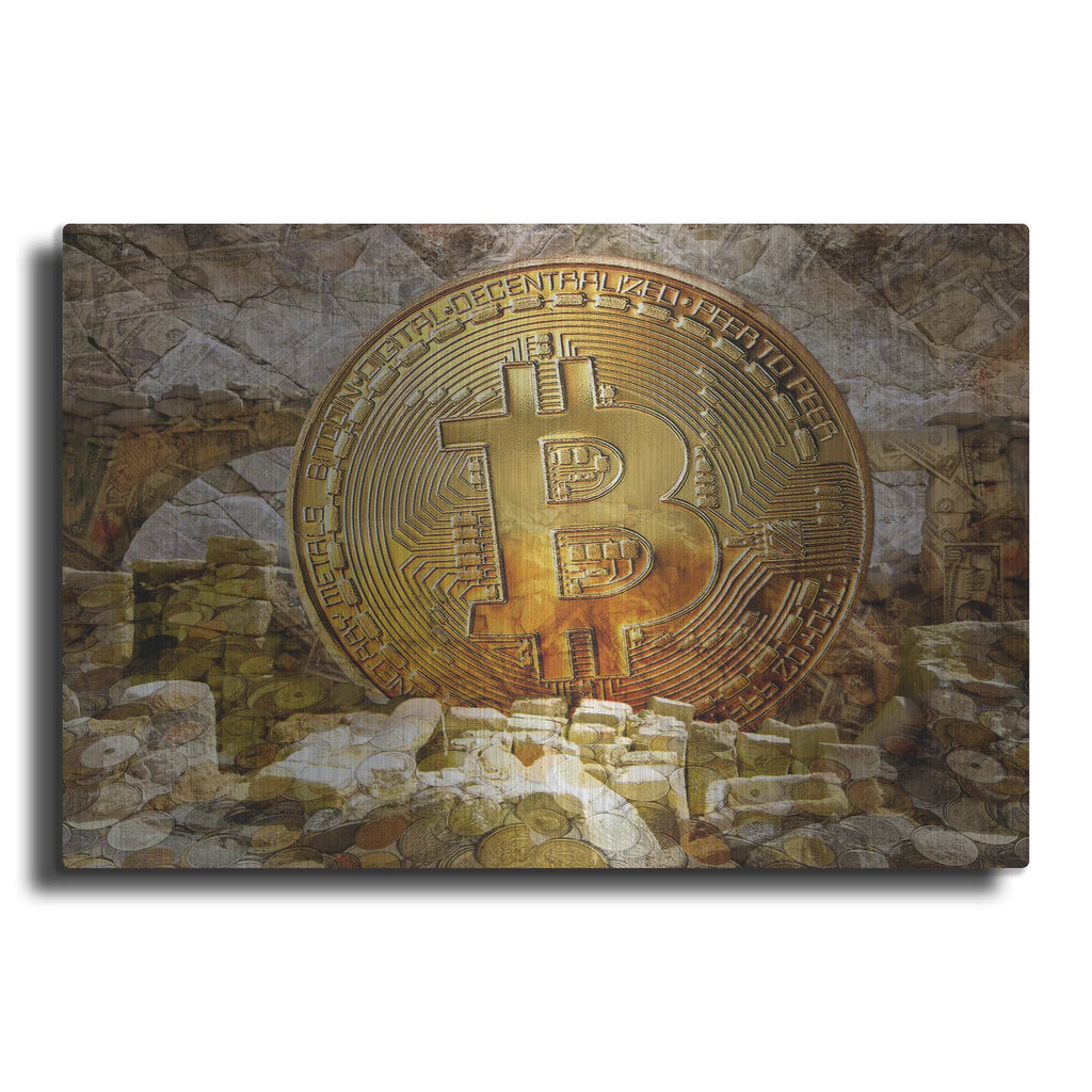 'Bitcoin New Age Four' by Steve Hunziker – Metal Wall Art