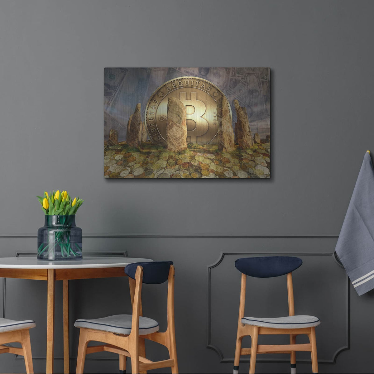 'Bitcoin New Age Three' by Steve Hunziker – Metal Wall Art, 36x24 room view