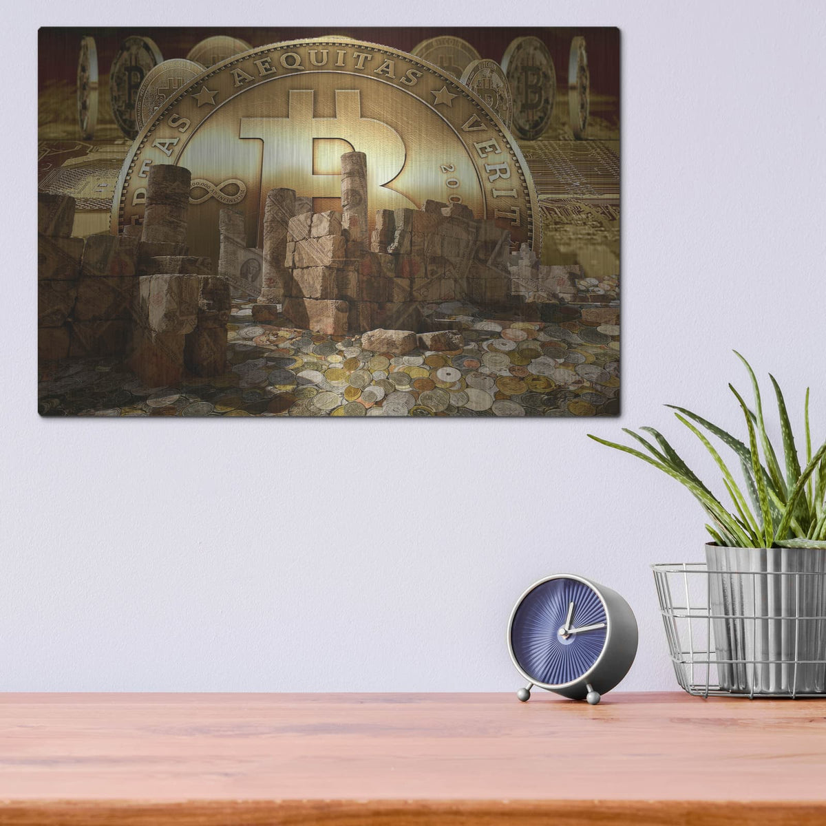 'Bitcoin New Age Seven' by Steve Hunziker – Metal Wall Art, 16x12 room view