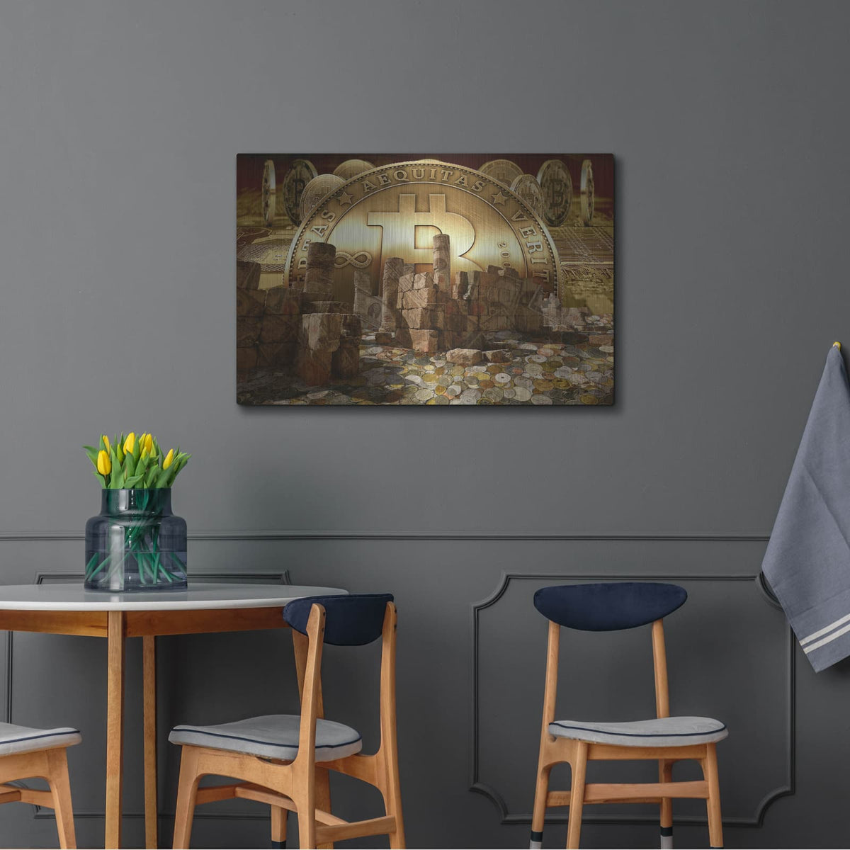 'Bitcoin New Age Seven' by Steve Hunziker – Metal Wall Art, 36x24 room view