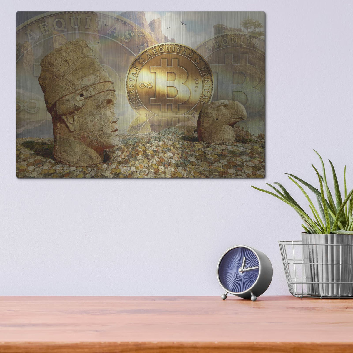 'Bitcoin New Age Eight' by Steve Hunziker – Metal Wall Art, 16x12 room view