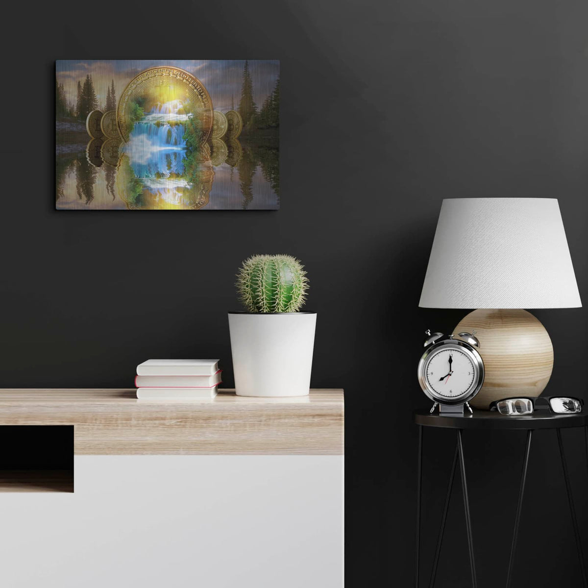 'Bitcoin New Age Five' by Steve Hunziker – Metal Wall Art, 24x16 room view