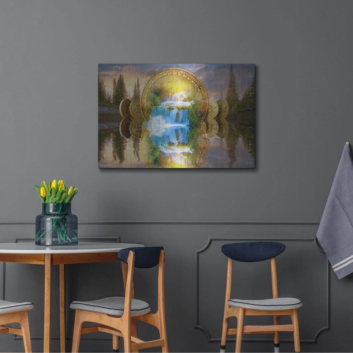 'Bitcoin New Age Five' by Steve Hunziker – Metal Wall Art, 36x24 room view