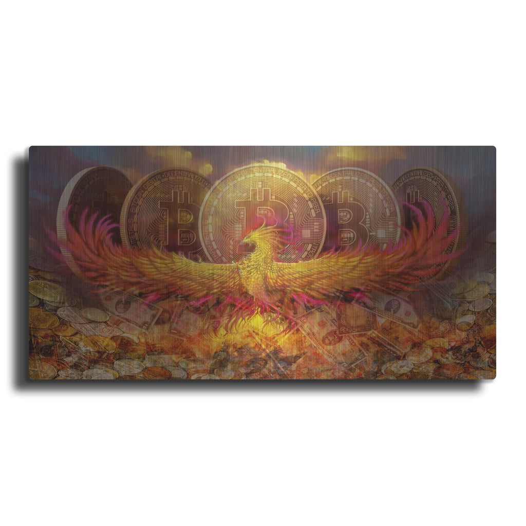 'Bitcoin New Age Nine' by Steve Hunziker – Metal Wall Art