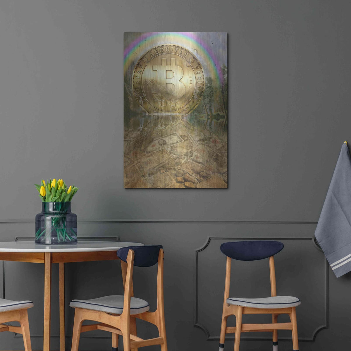 'Bitcoin New Age Six' by Steve Hunziker – Metal Wall Art, 24x36 room view