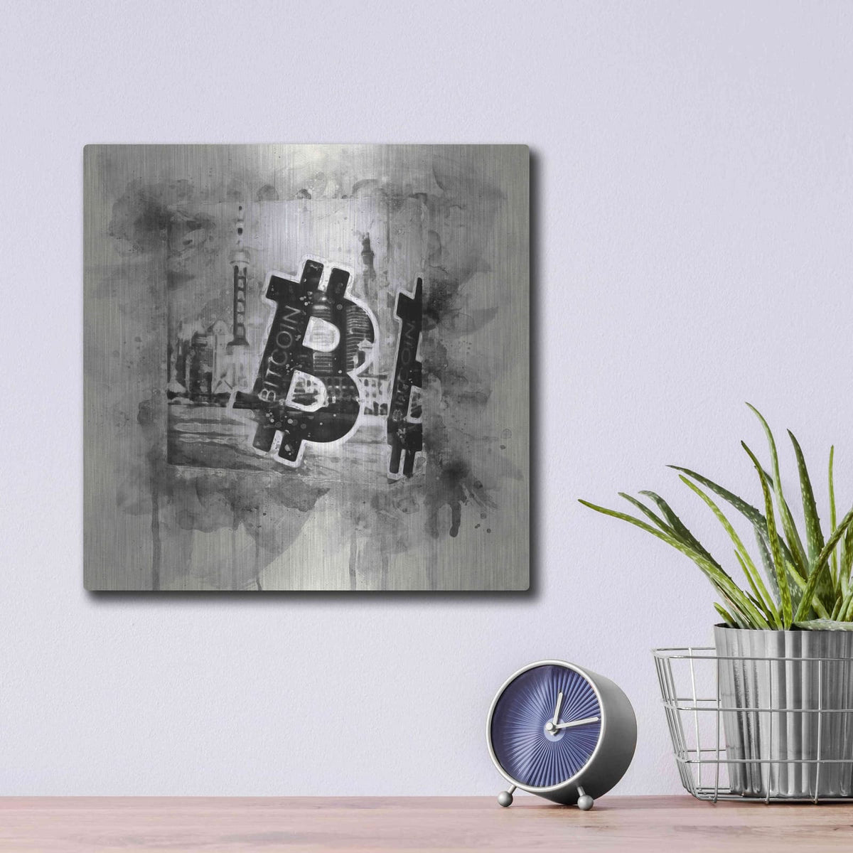 'Bitcoin Block' by Surma and Guillen – Metal Wall Art, 12x12 room view