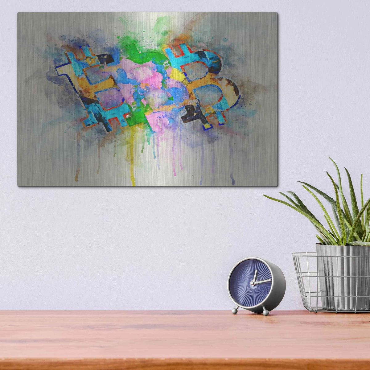 'Bitcoin Abstract' by Surma and Guillen – Metal Wall Art, 16x12 room view