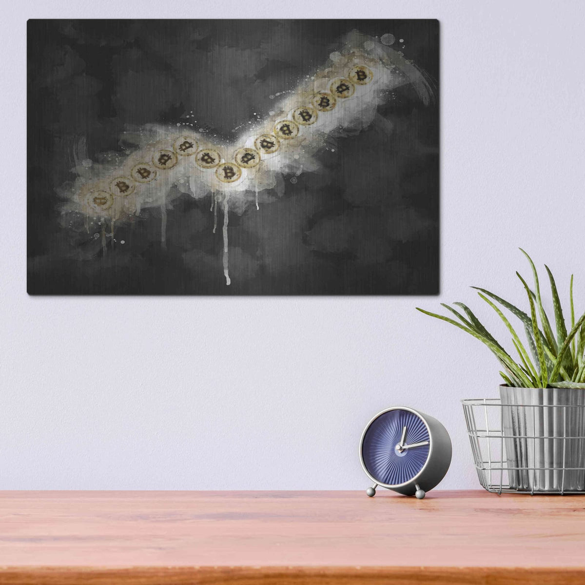 'Bitcoin Going Up' by Surma and Guillen – Metal Wall Art, 16x12 room view