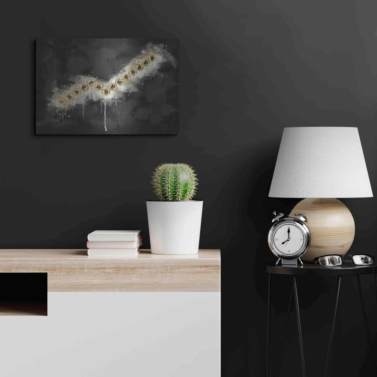 'Bitcoin Going Up' by Surma and Guillen – Metal Wall Art, 24x16 room view
