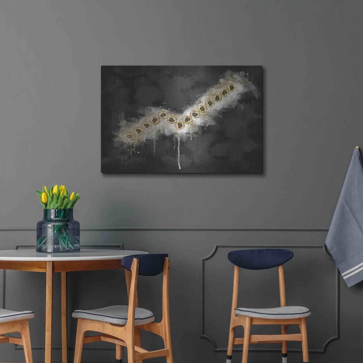 'Bitcoin Going Up' by Surma and Guillen – Metal Wall Art, 36x24 room view