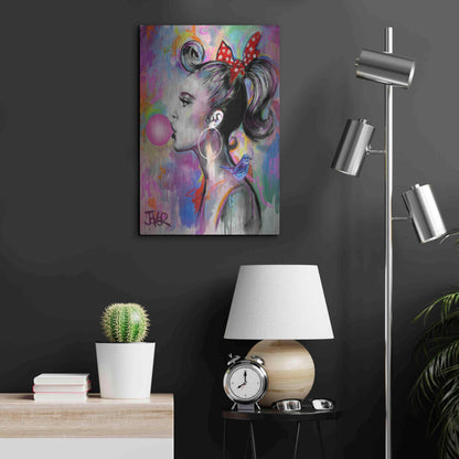 Luxe Metal Art 'Bubble Girl' by Loui Jover, Metal Wall Art,16x24