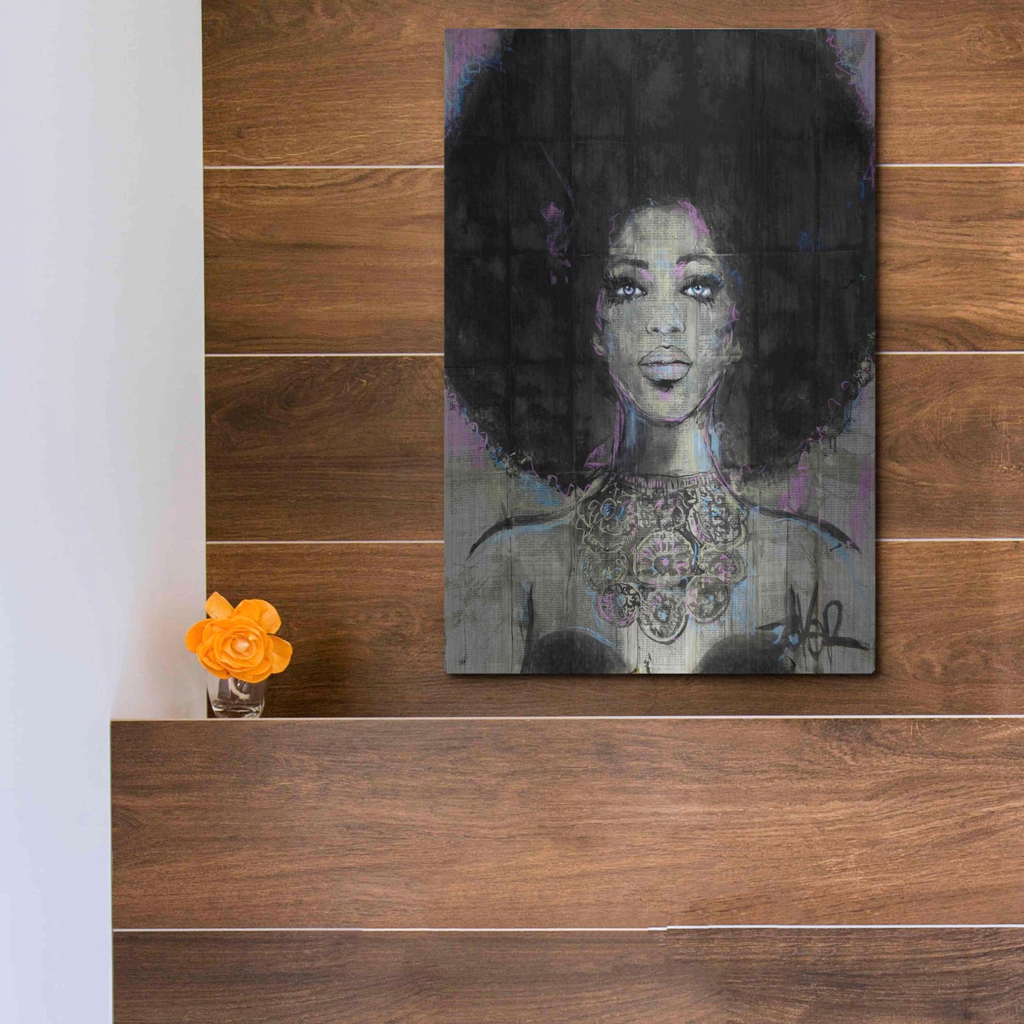 Luxe Metal Art 'Soul' by Loui Jover, Metal Wall Art,12x16