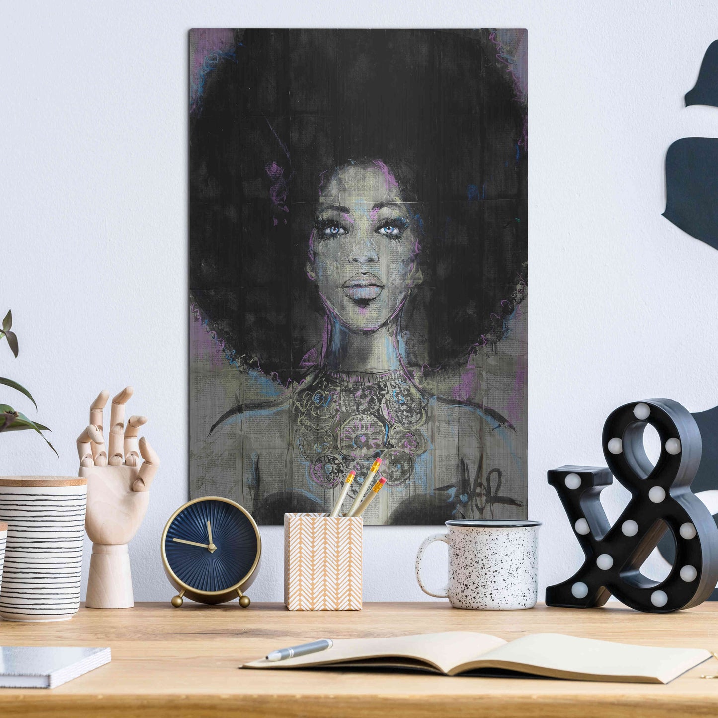 Luxe Metal Art 'Soul' by Loui Jover, Metal Wall Art,12x16