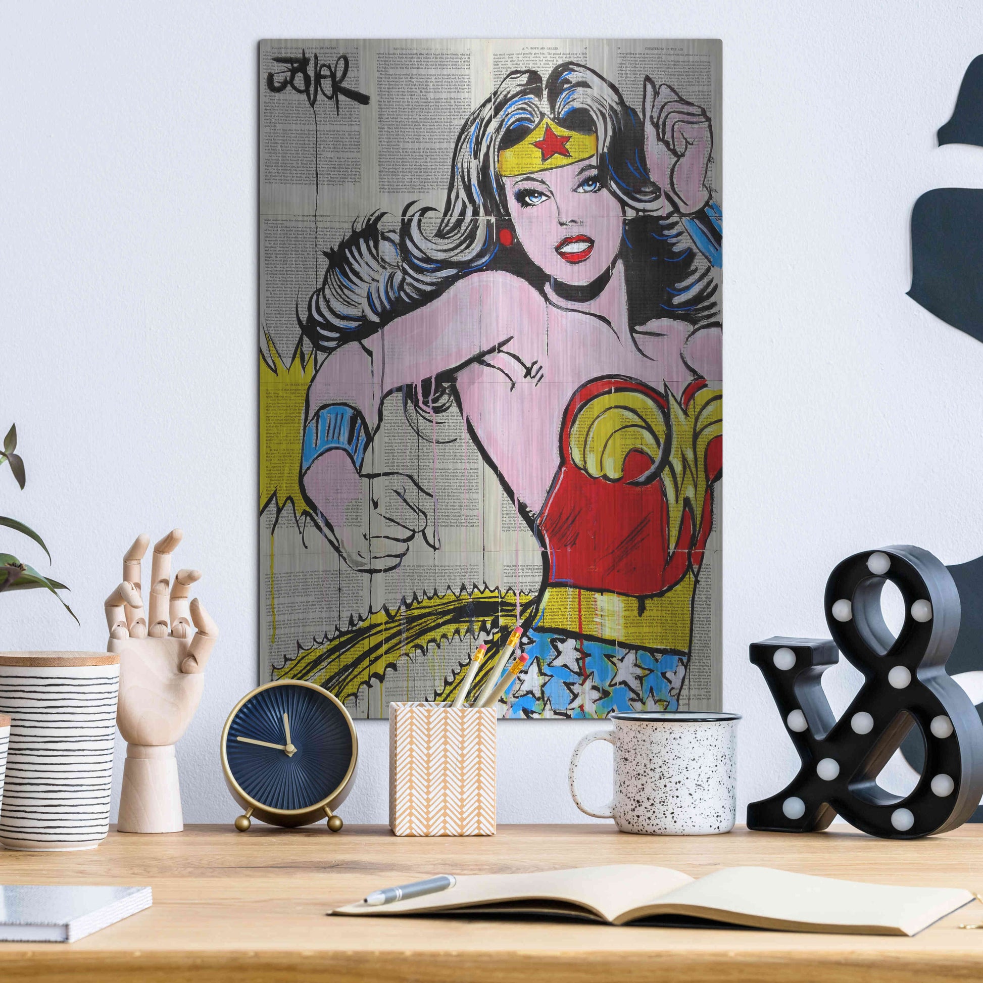 Luxe Metal Art 'Wonder Pop' by Loui Jover, Metal Wall Art,12x16