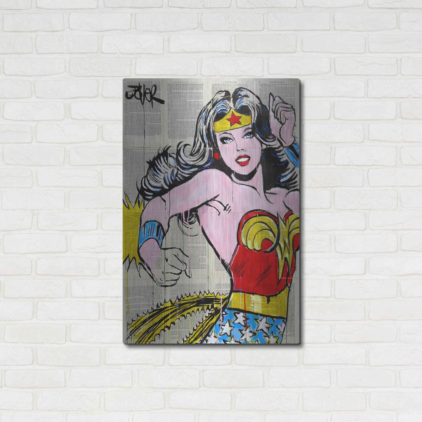 Luxe Metal Art 'Wonder Pop' by Loui Jover, Metal Wall Art,24x36