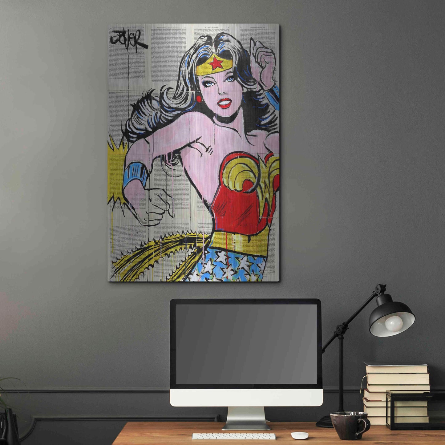 Luxe Metal Art 'Wonder Pop' by Loui Jover, Metal Wall Art,24x36