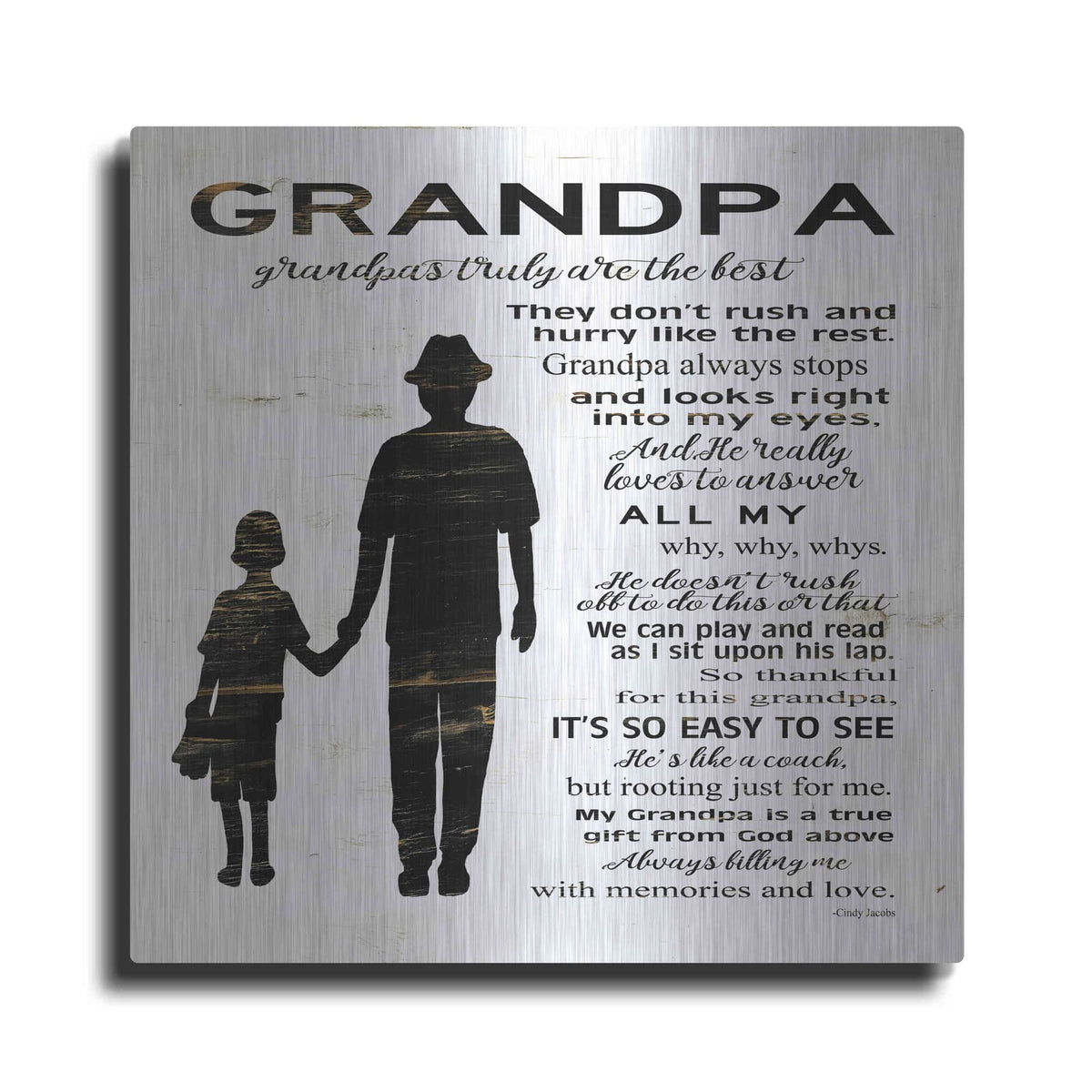'My Grandpa is the Best' by Cindy Jacobs – Metal Wall Art