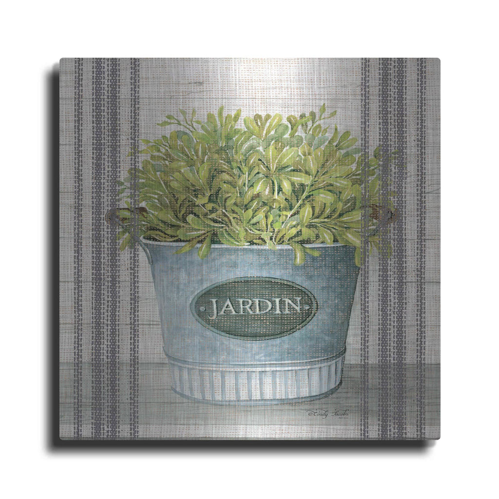 'Galvanized Jardin' by Cindy Jacobs – Metal Wall Art