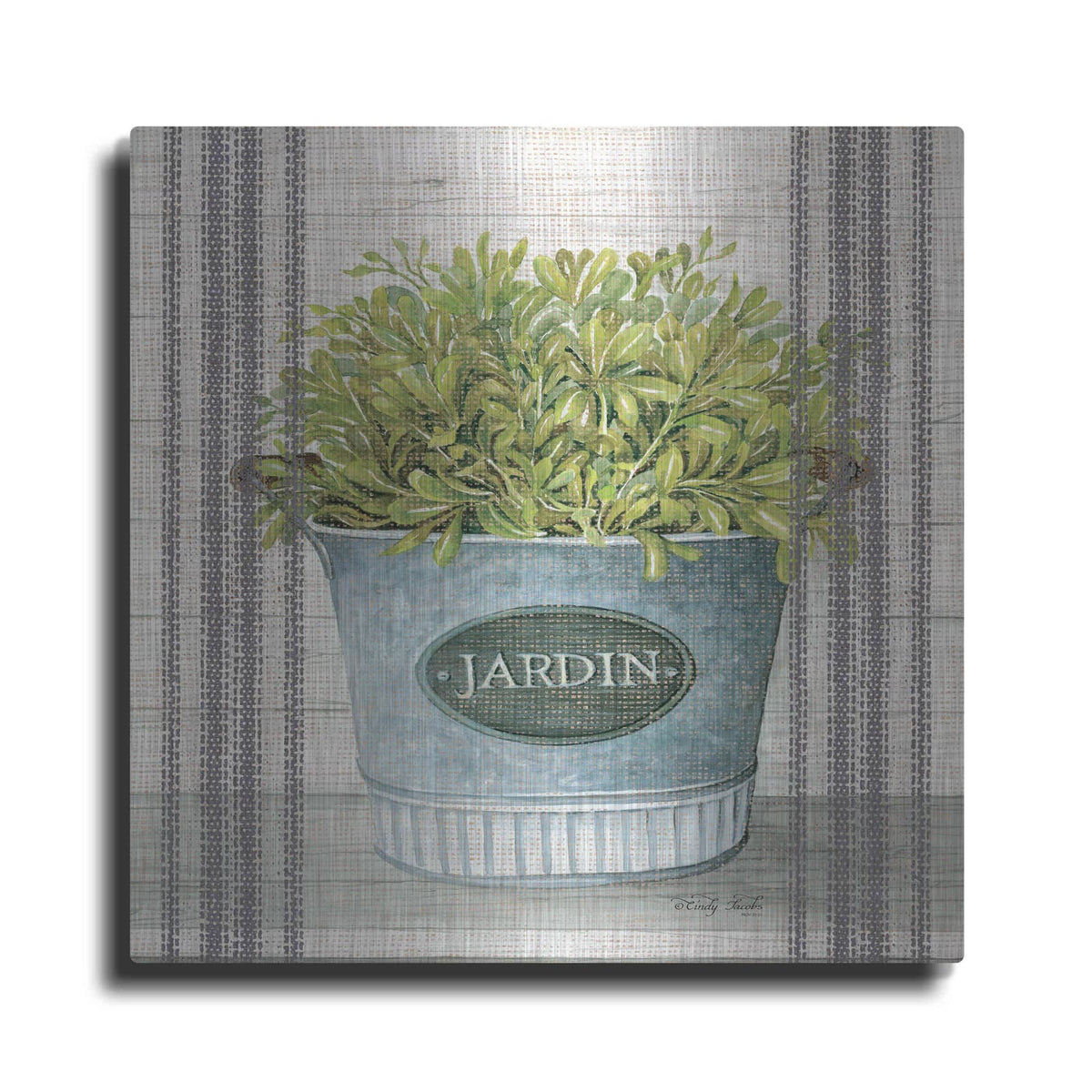 'Galvanized Jardin' by Cindy Jacobs – Metal Wall Art