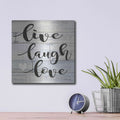 'Live, Laugh, Love' by Cindy Jacobs – Metal Wall Art, 12x12 room view