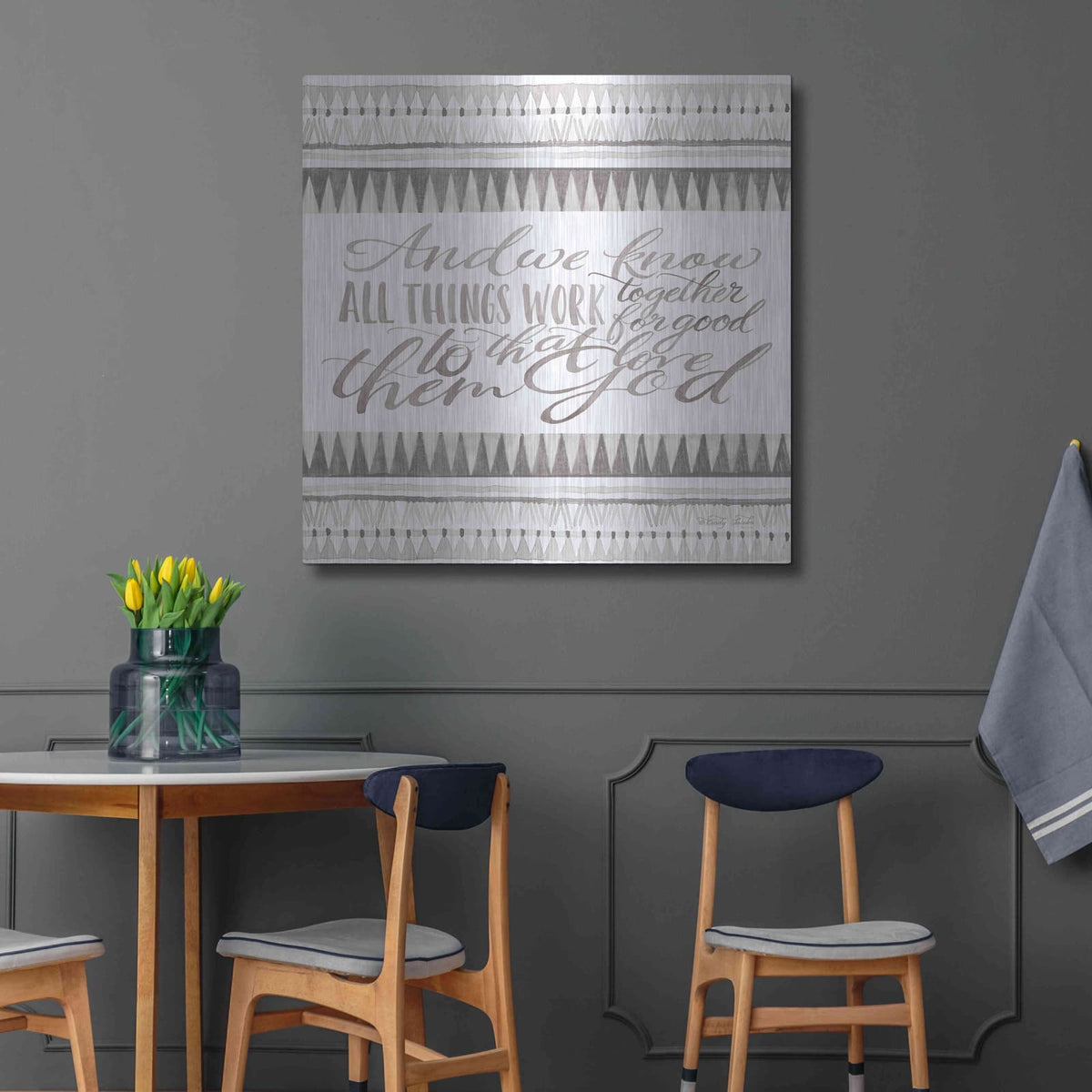 'All Things Work Together' by Cindy Jacobs – Metal Wall Art, 36x36 room view
