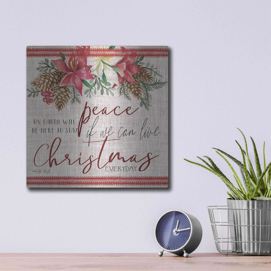 'Peace on Earth' by Cindy Jacobs – Metal Wall Art, 12x12 room view