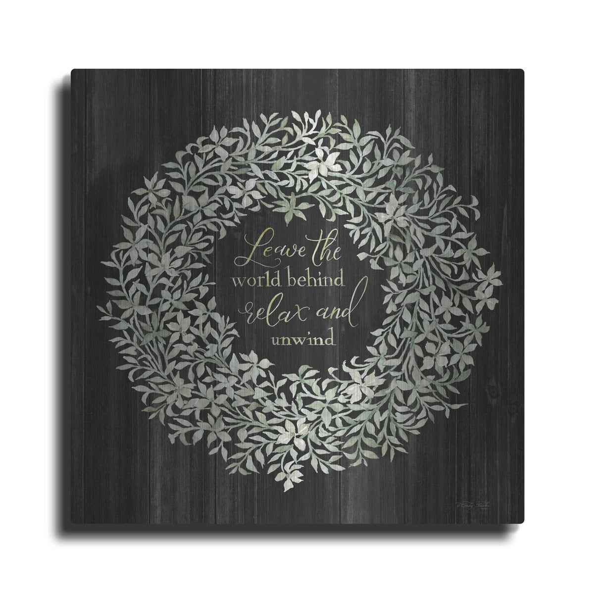 'Leave the World Behind Wreath' by Cindy Jacobs – Metal Wall Art