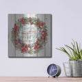 'Gathered Around the Tree Wreath' by Cindy Jacobs – Metal Wall Art, 12x12 room view