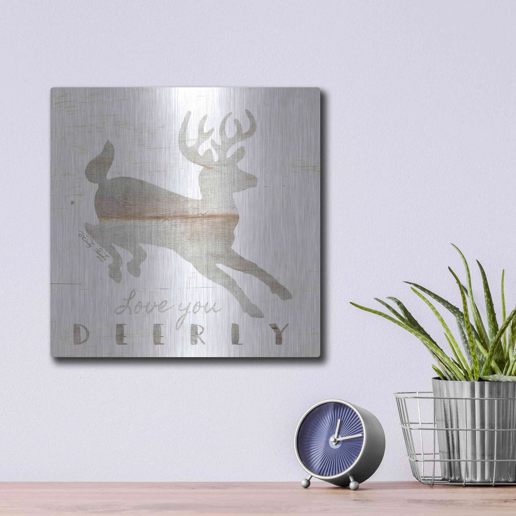 'Love You Deerly' by Cindy Jacobs – Metal Wall Art, 12x12 room view