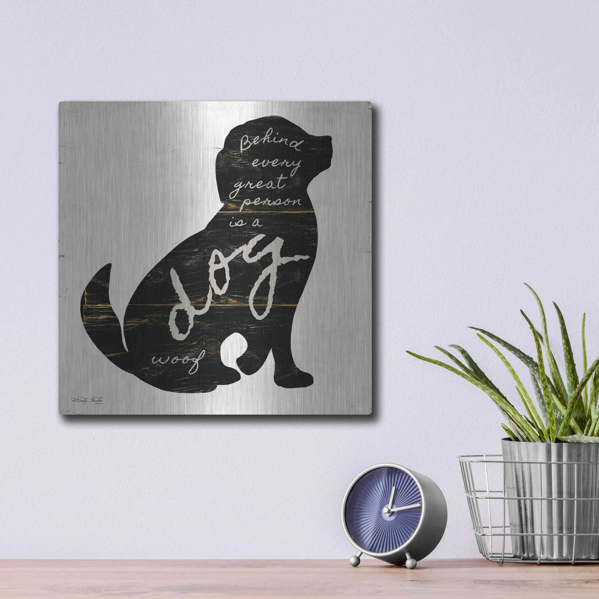 'Dog' by Cindy Jacobs – Metal Wall Art, 12x12 room view