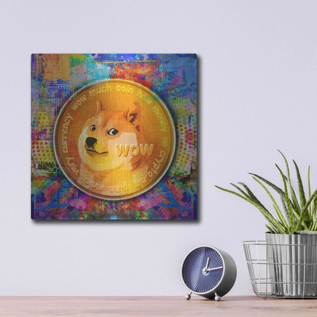 'DOGE Crypto Dogecoin,' by Valentyn Artemenko – Metal Wall Art, 12x12 room view