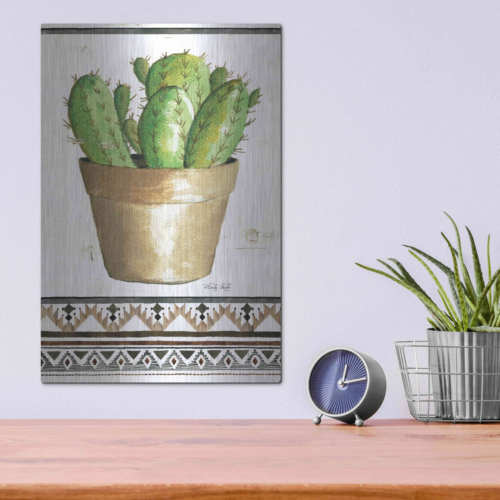 'Happy Cactus' by Cindy Jacobs – Metal Wall Art, 12x16 room view