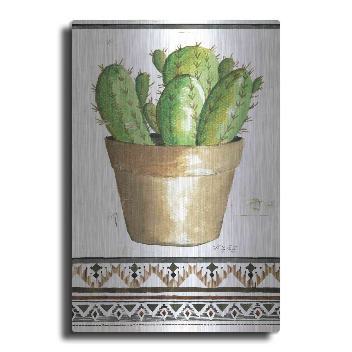 'Happy Cactus' by Cindy Jacobs – Metal Wall Art