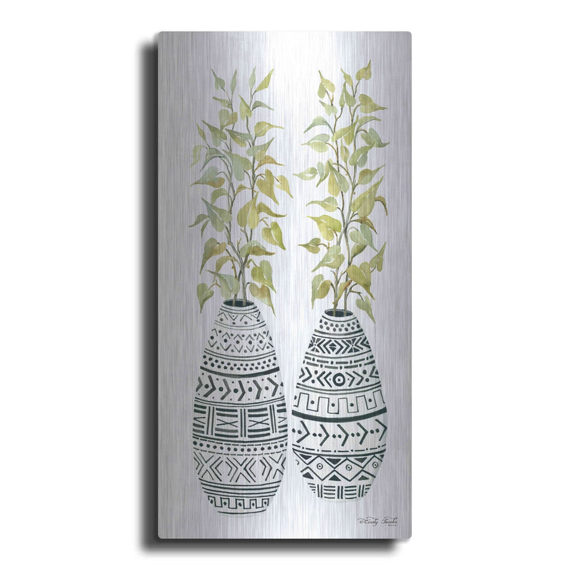 'Mud Cloth Vase II' by Cindy Jacobs – Metal Wall Art