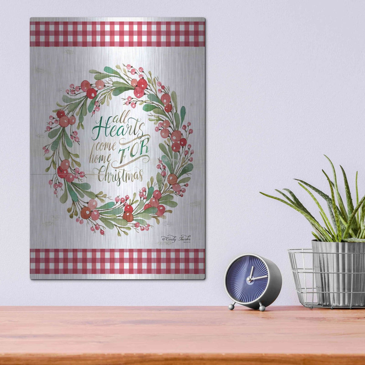 'All Hearts Come Home For Christmas II' by Cindy Jacobs – Metal Wall Art, 12x16 room view