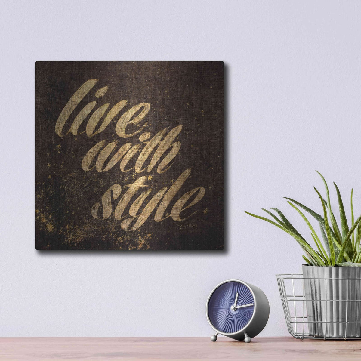 'Shoe Fetish Quotes III' by Emily Adams – Metal Wall Art, 12x12 room view