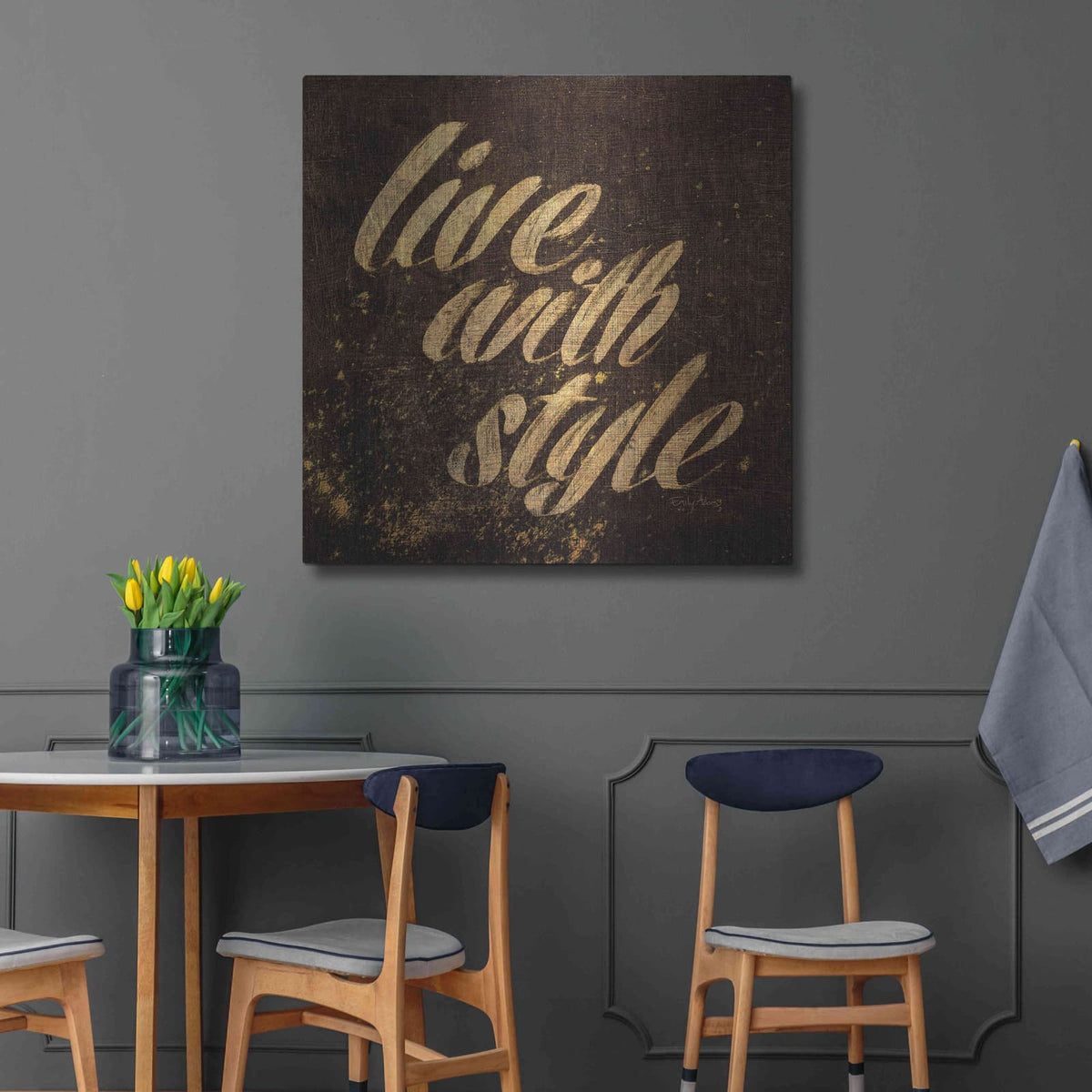 'Shoe Fetish Quotes III' by Emily Adams – Metal Wall Art, 36x36 room view