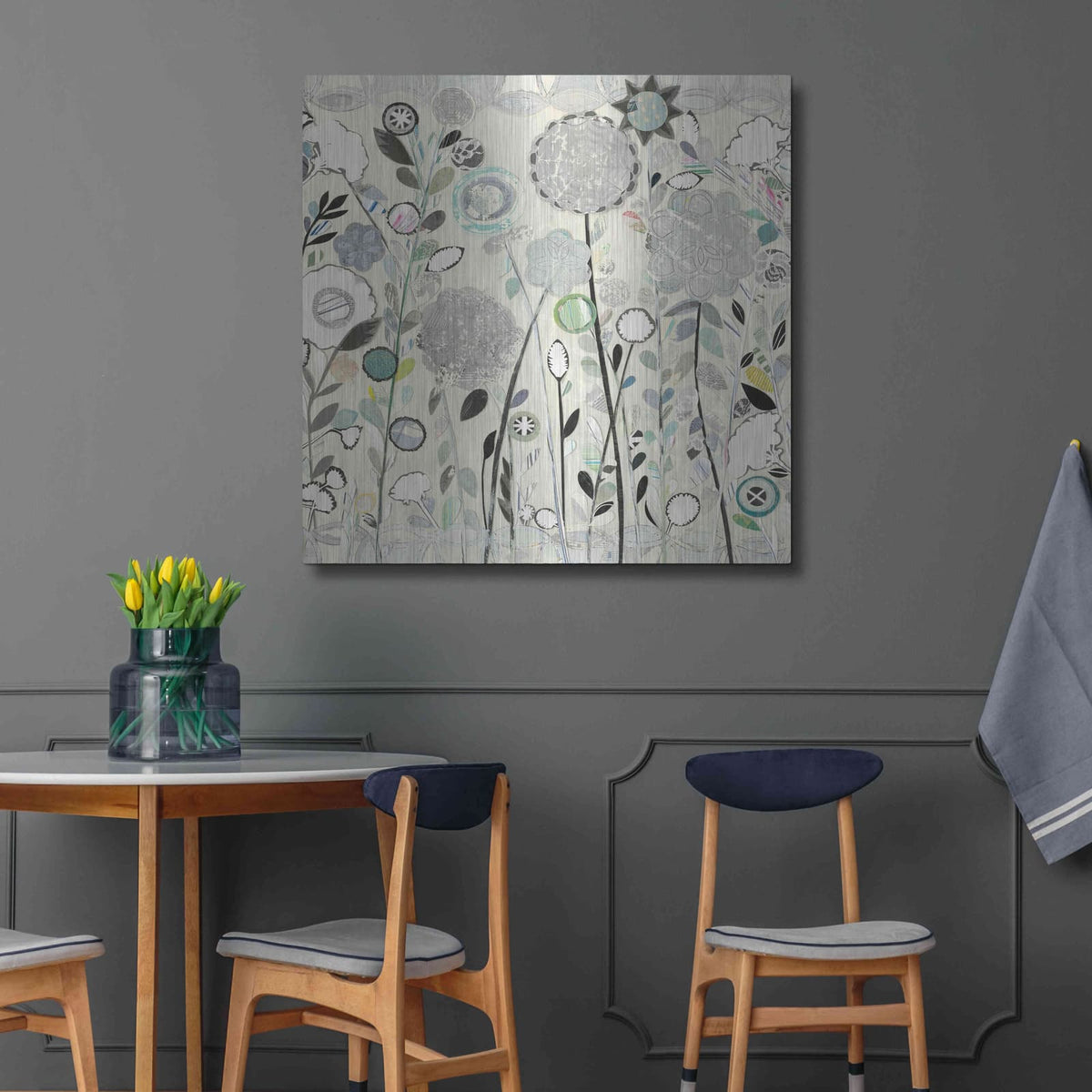 'Interlocking Shadows Sq' by Candra Boggs – Metal Wall Art, 36x36 room view