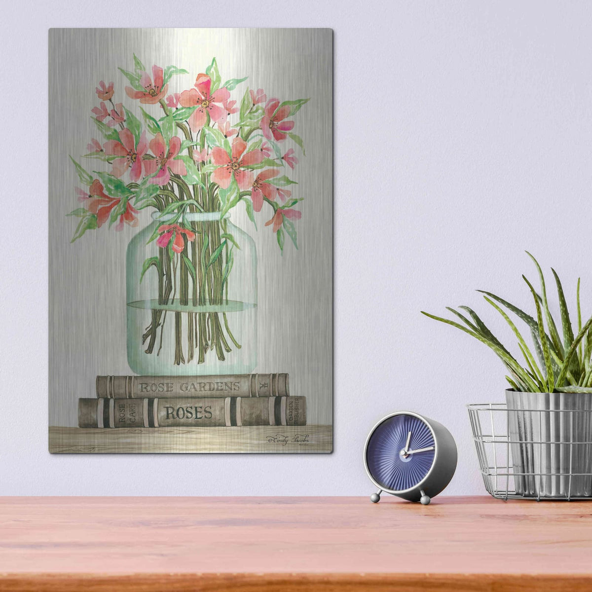 'Book Bouquet II' by Cindy Jacobs – Metal Wall Art, 12x16 room view