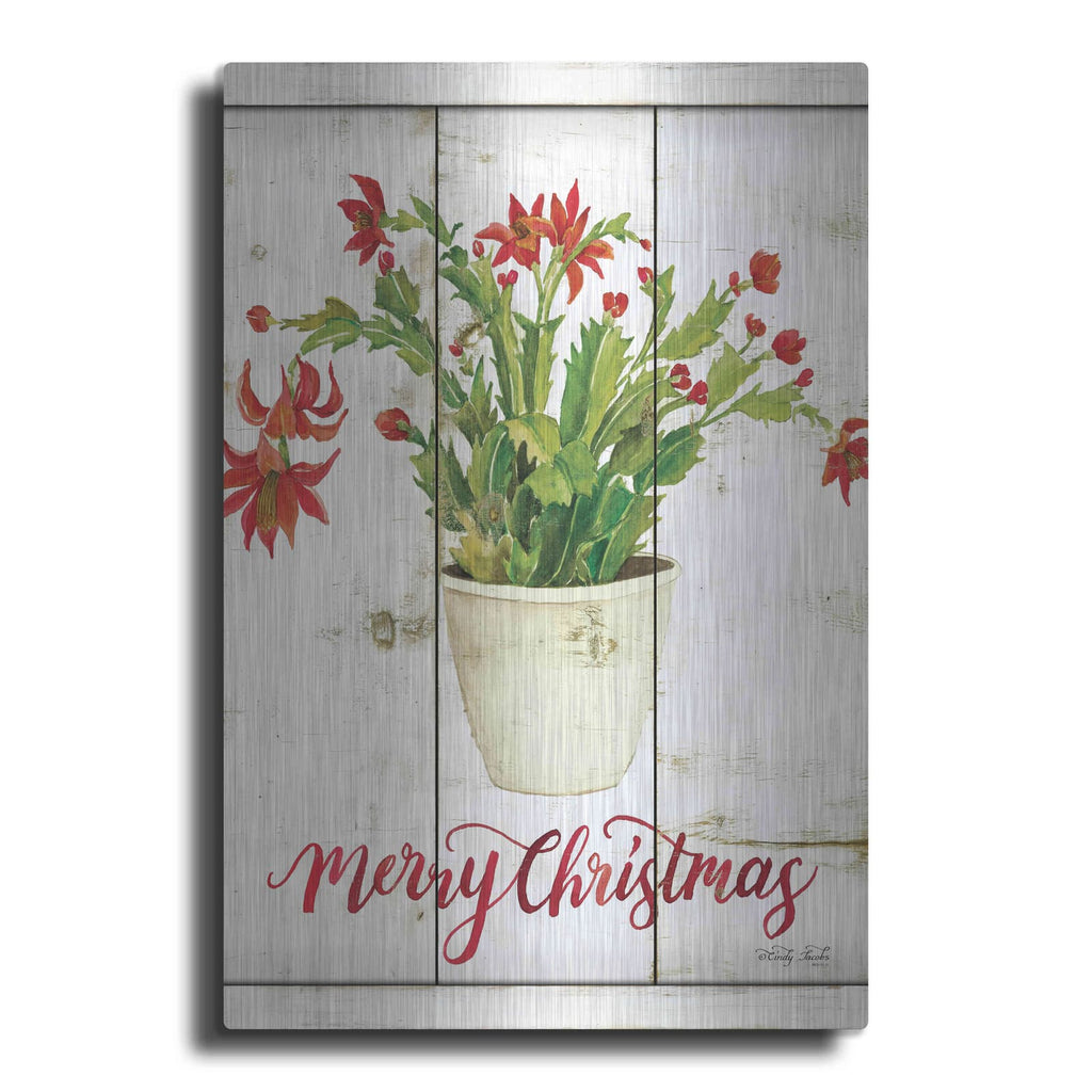 'Merry Christmas Cactus' by Cindy Jacobs – Metal Wall Art
