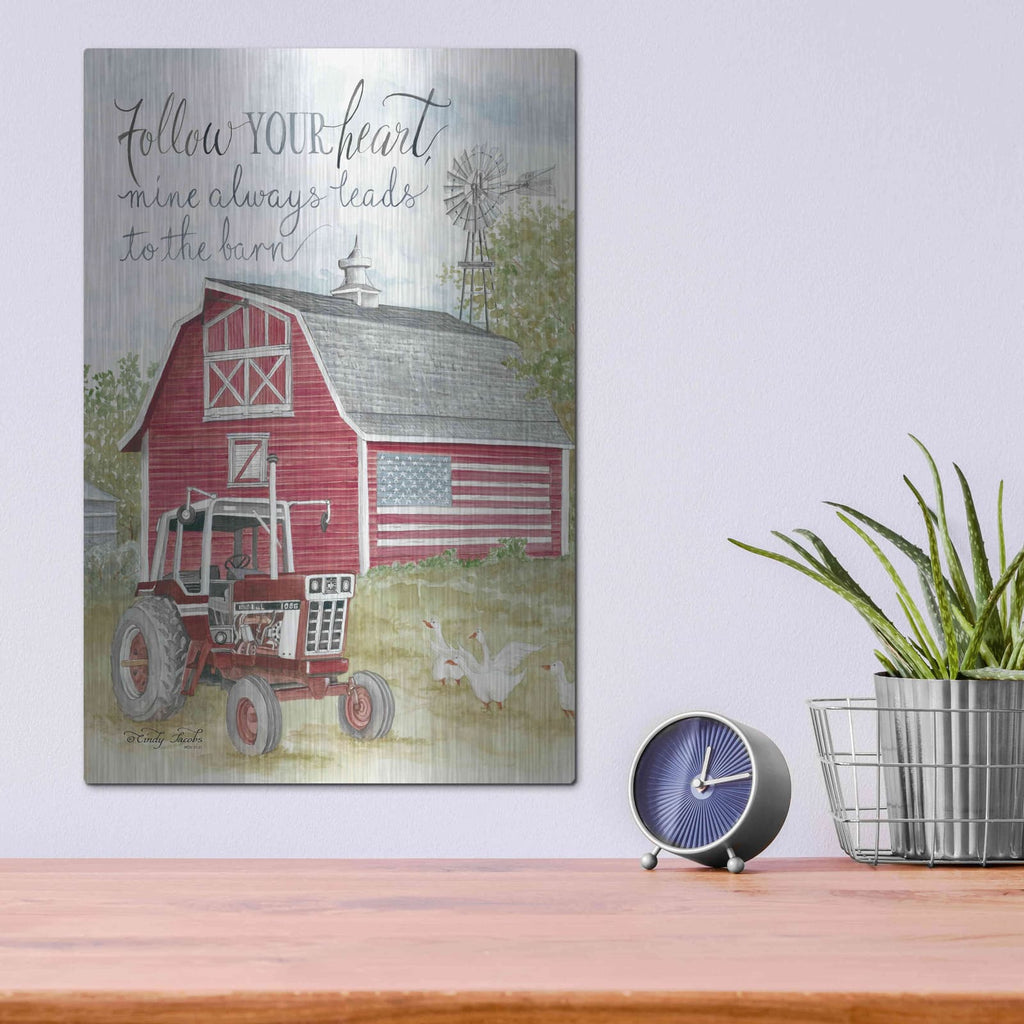 'Follow Your Heart' by Cindy Jacobs – Metal Wall Art, 12x16 room view