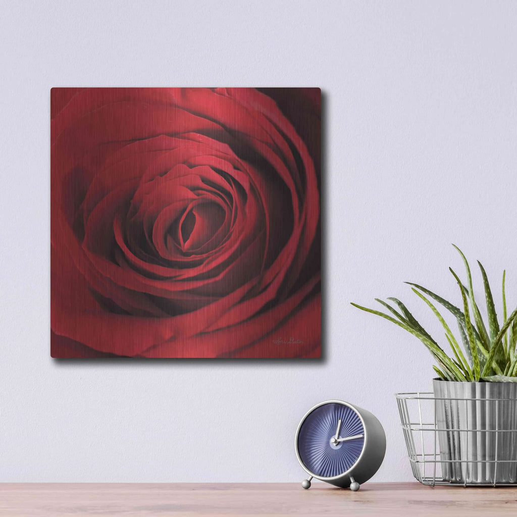 'The Red Rose II' by Lori Deiter – Metal Wall Art, 12x12 room view