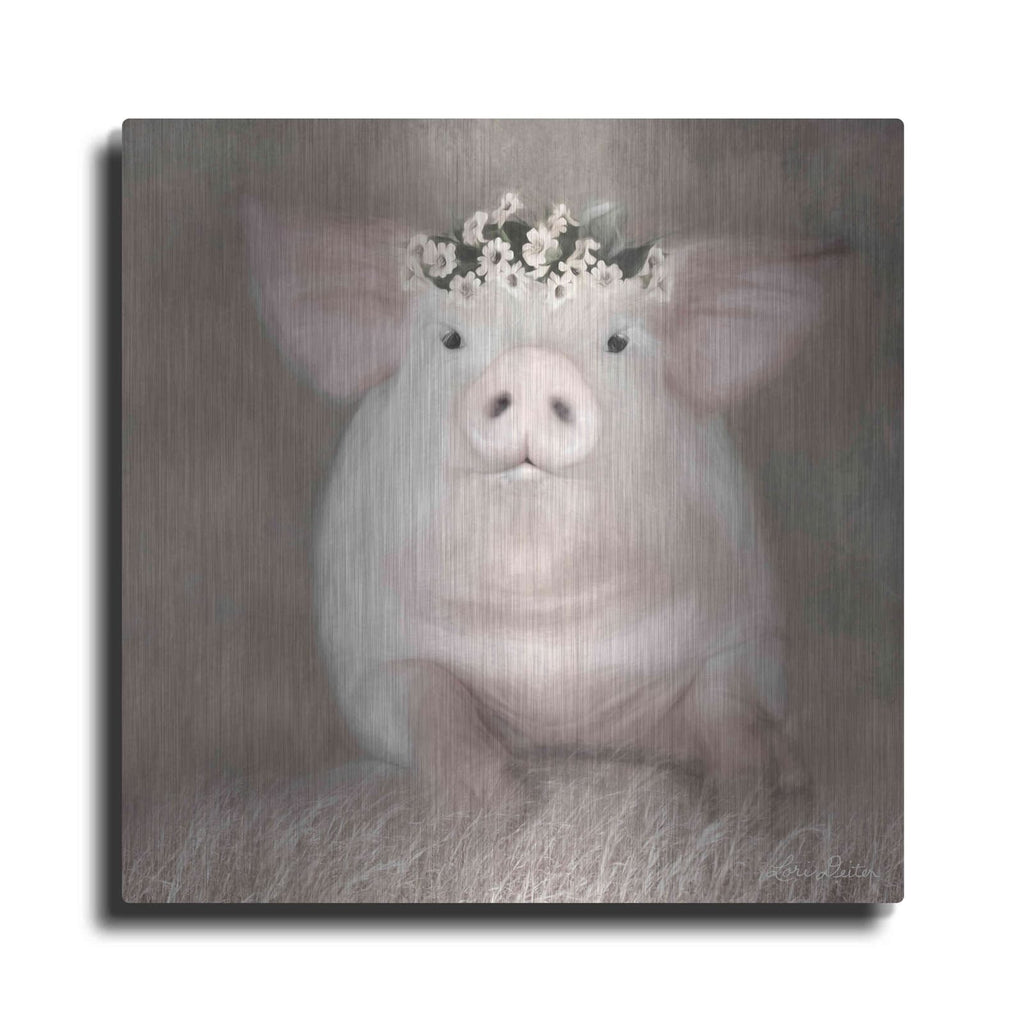 'Painted Piggy' by Lori Deiter – Metal Wall Art
