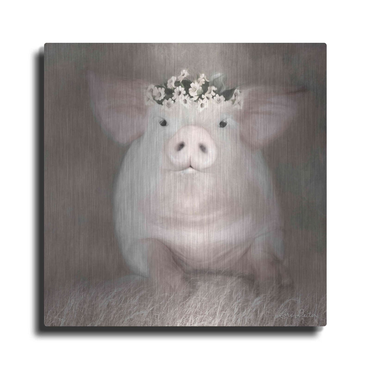 'Painted Piggy' by Lori Deiter – Metal Wall Art
