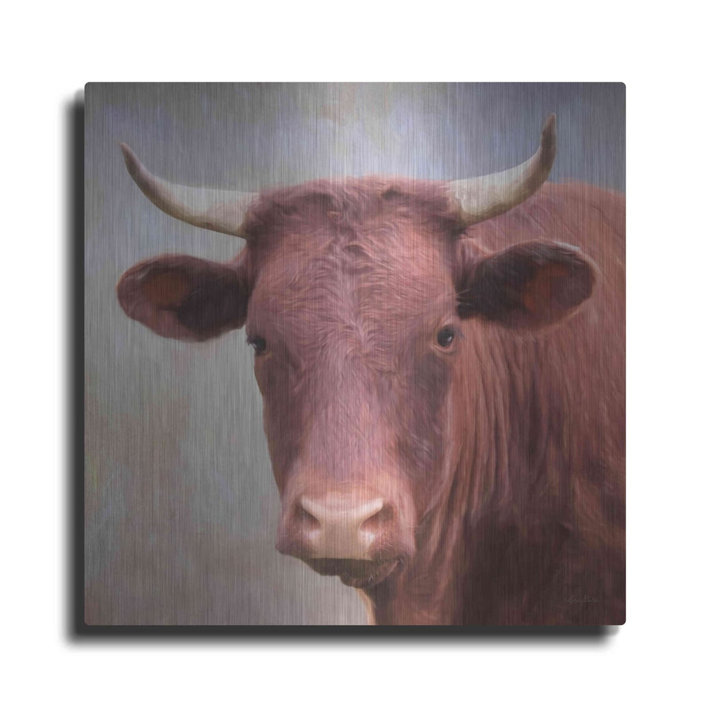 'Bull Face' by Lori Deiter – Metal Wall Art
