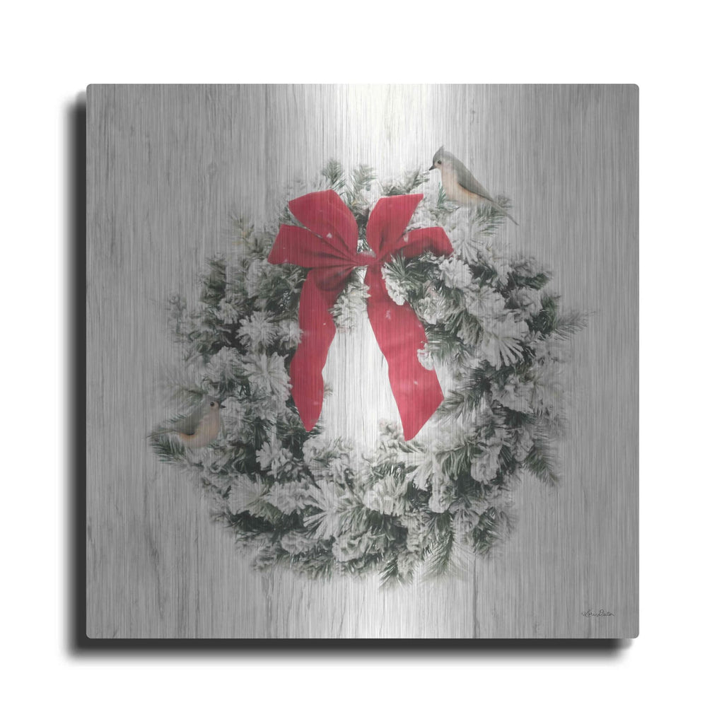 'Titmouse Christmas Wreath' by Lori Deiter – Metal Wall Art